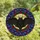 Gothic Art Enthusiasts' Tiffany Style Mothman Full Moon Red Roses Dark Blue Purple Floral Mosaic Stained Glass Suncatcher - dwrmmEtTqx