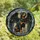 Rottweiler Lovers' Majestic Winged Stained Glass Art: Tiffany Style Charcoal Grey, Amber & Blue Mosaic Pattern Stained Glass Suncatcher - 4