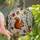 Nature Lovers' Tiffany Stained Glass Squirrel Winter Forest Mosaic Russet Orange Amber Autumn Leaves Stained Glass Suncatcher - 1