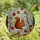 Nature Lovers' Tiffany Stained Glass Squirrel Winter Forest Mosaic Russet Orange Amber Autumn Leaves Stained Glass Suncatcher - 4