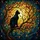 Cat Lovers' Detailed Black Cat Tiffany Stained Glass Golden Amber Teal Moonlit Branch Mosaic Stained Glass Suncatcher - 6