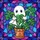 Whimsical Art Enthusiasts Glowing Jewel Tone Stained Glass Shy Ghost Monstera Geometric Mosaic Stained Glass Suncatcher - 6