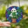 Whimsical Art Enthusiasts Glowing Jewel Tone Stained Glass Shy Ghost Monstera Geometric Mosaic Stained Glass Suncatcher - 2