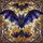 Gothic Art Enthusiasts' Intricate Tiffany Stained Glass Bat Art, Deep Violet Golden-Bronze Cosmic Filigree Pattern Stained Glass Suncatcher - 6