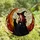 Fantasy Art Lovers' Tiffany Style Stained Glass Mystical Witch Black Cat Crescent Moon Mosaic in Jewel Tones Stained Glass Suncatcher - 9nOi14hoMi
