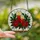 Holiday Decor Enthusiasts' Glowing Stained Glass Red Candles Poinsettia Holly Berries Pattern Stained Glass Suncatcher - 2
