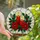 Holiday Decor Enthusiasts' Glowing Stained Glass Red Candles Poinsettia Holly Berries Pattern Stained Glass Suncatcher - 1