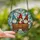 Holiday Decor Lovers' Stained Glass Gnomes Rustic Cart Winter Wonderland Mosaic Red Green Blue Stained Glass Suncatcher - 50Y5Adozz_