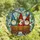 Holiday Decor Lovers' Stained Glass Gnomes Rustic Cart Winter Wonderland Mosaic Red Green Blue Stained Glass Suncatcher - 5vSynTYZJR