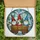 Holiday Decor Lovers' Stained Glass Gnomes Rustic Cart Winter Wonderland Mosaic Red Green Blue Stained Glass Suncatcher - BhuyHAOsxK