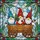 Holiday Decor Lovers' Stained Glass Gnomes Rustic Cart Winter Wonderland Mosaic Red Green Blue Stained Glass Suncatcher - 6