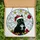 Cat Lovers' Festive Stained Glass Black Cat Santa Hat Emerald Eyes Jewel Tone Christmas Mosaic Stained Glass Suncatcher - L4l5QqK27T