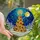 Personalized Family Christmas Stained Glass Golden Tree Winter Night Sky Jewel Tone 2025 Stained Glass Suncatcher - 6dsB7oFys8