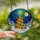 Personalized Family Christmas Stained Glass Golden Tree Winter Night Sky Jewel Tone 2025 Stained Glass Suncatcher - JKMQjp8HMQ