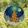 Personalized Family Christmas Stained Glass Golden Tree Winter Night Sky Jewel Tone 2025 Stained Glass Suncatcher - uCUk-xYClp