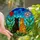 Cat Lovers' Tiffany Stained Glass Black & Orange Cats, Rose & Daisy Floral Mosaic Stained Glass Suncatcher - 1