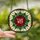 Art Lovers' Luminous Stained Glass Crimson Rose Emerald Teal Geometric Halo Design Stained Glass Suncatcher - 2