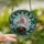 Art Lovers' Tiffany Stained Glass Gramophone, Rosy Pink Emerald Green Teal Floral Mosaic Stained Glass Suncatcher - 2