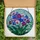 Art Enthusiasts' Tiffany Style Orchid Jewel Tone Magenta Royal Blue Mosaic Design Stained Glass Suncatcher - 5