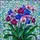 Art Enthusiasts' Tiffany Style Orchid Jewel Tone Magenta Royal Blue Mosaic Design Stained Glass Suncatcher - 6