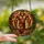 Bigfoot Admirers' Glowing Tiffany Style Bigfoot Striding Forest Mosaic Rich Earth Tones Stained Glass Suncatcher - 2