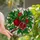 Art Enthusiasts' Jewel Tone Pomegranate Stained Glass Botanical Crimson Red Emerald Green Pattern Stained Glass Suncatcher - 1