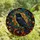 Nature Lovers' High Contrast Stained Glass Raven Iridescent Blue Autumn Jewel Tone Mosaic Stained Glass Suncatcher - PwI7T-Vut7