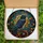 Nature Lovers' High Contrast Stained Glass Raven Iridescent Blue Autumn Jewel Tone Mosaic Stained Glass Suncatcher - fW03mZKAES