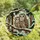 Nature Lovers' Snuggled Barred Owls Stained Glass Mosaic Winter Forest Art, Earthy Jewel Tones Stained Glass Suncatcher - 4