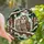 Nature Lovers' Snuggled Barred Owls Stained Glass Mosaic Winter Forest Art, Earthy Jewel Tones Stained Glass Suncatcher - 1
