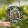 Nature Lovers' Snuggled Barred Owls Stained Glass Mosaic Winter Forest Art, Earthy Jewel Tones Stained Glass Suncatcher - 2