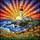 Coastal Art Lovers' Vibrant Tiffany Stained Glass Lighthouse Sunset Ocean Mosaic with Glowing Lamp and Wildflowers Stained Glass Suncatcher - 6