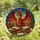 Dragon & Book Lovers' Fiery Stained Glass Dragon Arcane Library Celestial Jewel Tone Design Stained Glass Suncatcher - 4