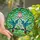 Art Lovers' Jewel Tone Stained Glass Hummingbirds Pink Flower Green Foliage Mosaic Stained Glass Suncatcher - 1