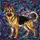 German Shepherd Lovers' Vibrant Tiffany Stained Glass Gold Tan Black Purple Teal Mosaic Canine Art Stained Glass Suncatcher - 6