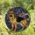 German Shepherd Lovers' Vibrant Tiffany Stained Glass Gold Tan Black Purple Teal Mosaic Canine Art Stained Glass Suncatcher - q2NesRh0eB