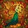 Fantasy Art Lovers' Tiffany Stained Glass Autumn Fairy Amber Wings Emerald Teal Pumpkins Stained Glass Suncatcher - 6