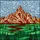 Nature Lovers' Detailed Stained Glass Mountain Landscape Emerald Green Sky Blue Terracotta Jewel Tones Stained Glass Suncatcher - 6
