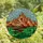 Nature Lovers' Detailed Stained Glass Mountain Landscape Emerald Green Sky Blue Terracotta Jewel Tones Stained Glass Suncatcher - 4