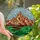 Nature Lovers' Detailed Stained Glass Mountain Landscape Emerald Green Sky Blue Terracotta Jewel Tones Stained Glass Suncatcher - 1