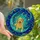Labrador Enthusiasts' Tiffany Style Stained Glass Yellow Lab Cosmic Crescent Moon Jewel Tones Mosaic Stained Glass Suncatcher - A1FRIOYGly
