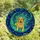 Labrador Enthusiasts' Tiffany Style Stained Glass Yellow Lab Cosmic Crescent Moon Jewel Tones Mosaic Stained Glass Suncatcher - VALrnEMeV7