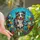 Australian Shepherd Lovers' Vibrant Tiffany Stained Glass Merle Wildflowers Blue Sky Art Stained Glass Suncatcher - 1