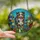 Australian Shepherd Lovers' Vibrant Tiffany Stained Glass Merle Wildflowers Blue Sky Art Stained Glass Suncatcher - 2