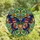 Art Lovers' Tiffany Stained Glass Butterfly Mosaic Jewel Tones, Swirling Patterns & Sentimental Heart Motif Stained Glass Suncatcher - 4
