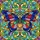 Art Lovers' Tiffany Stained Glass Butterfly Mosaic Jewel Tones, Swirling Patterns & Sentimental Heart Motif Stained Glass Suncatcher - 6