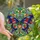 Art Lovers' Tiffany Stained Glass Butterfly Mosaic Jewel Tones, Swirling Patterns & Sentimental Heart Motif Stained Glass Suncatcher - 1