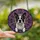 Dog Lovers' Vibrant Boston Terrier Stained Glass Art, Intricate Geometric Abstract Mosaic in Black White Indigo Pink Brown Stained Glass Suncatcher - 2