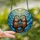 Wildlife Art Aficionados' Intricate Tiffany Stained Glass Playful Otters Sunburst Mosaic Teal Azure Brown Design Stained Glass Suncatcher - 2vham3hc5r
