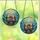 Wildlife Art Aficionados' Intricate Tiffany Stained Glass Playful Otters Sunburst Mosaic Teal Azure Brown Design Stained Glass Suncatcher - 3